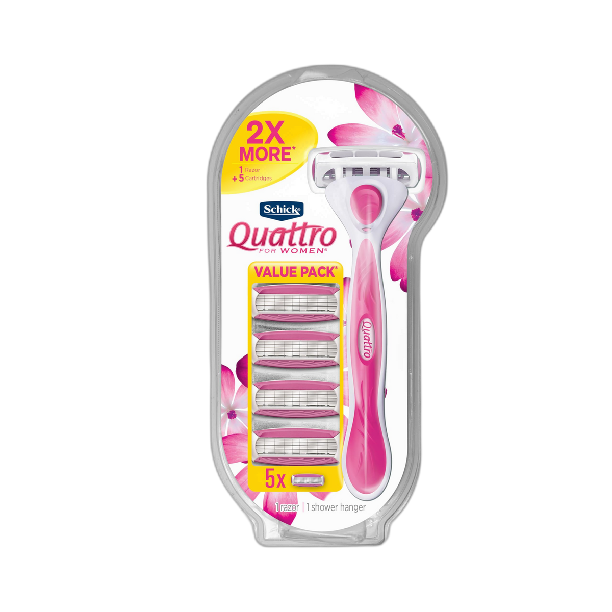 Schick Quattro Women's Razor Value Pack - 1 Handle & 5 Refills