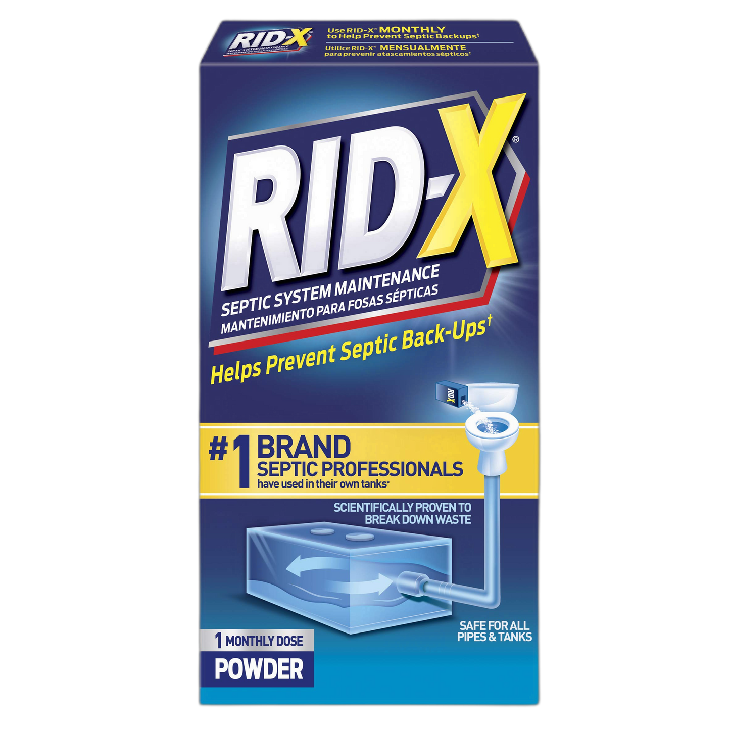 RID-X Septic Treatment, Septic Tank Treatment, 1 Month Supply Of Powder, 9.8 oz