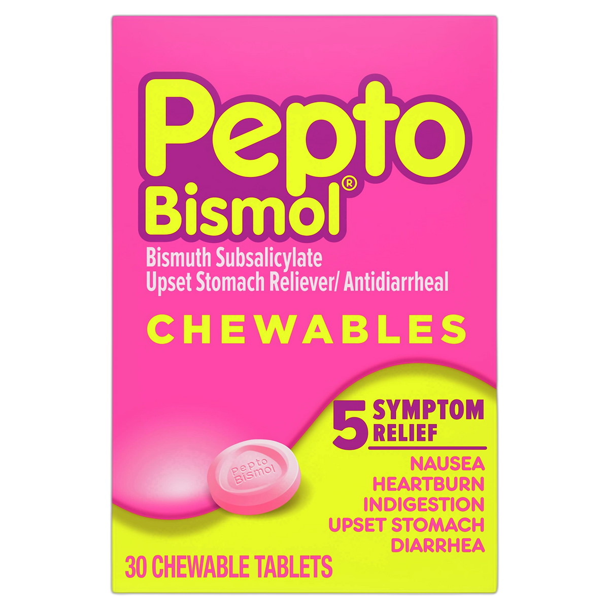Pepto Bismol Pepto-Bismol Chewable Tablets, 30 ct,