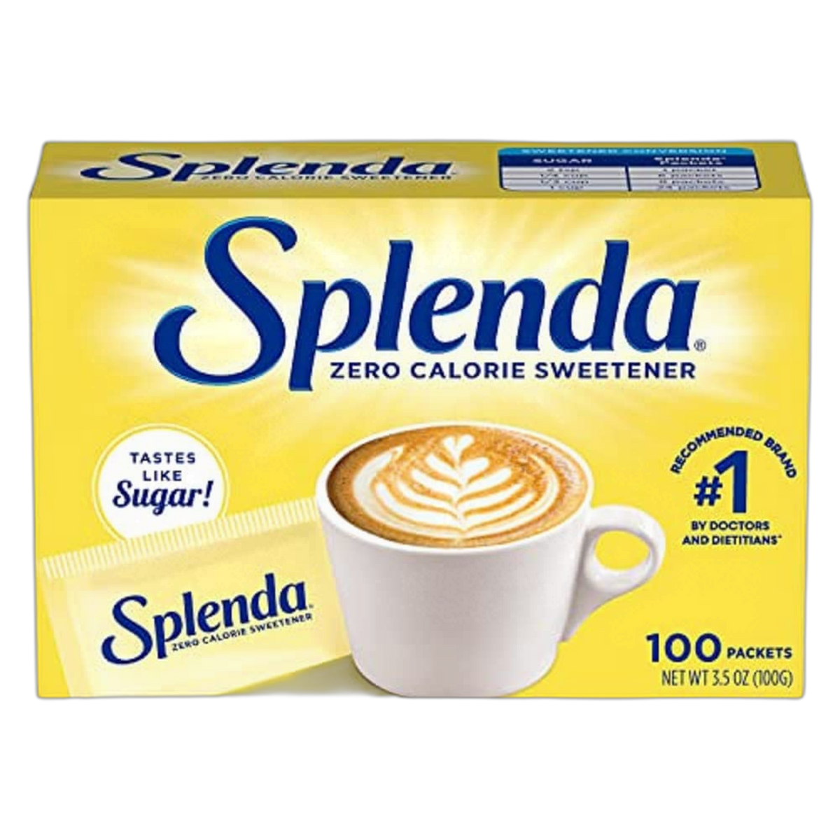 SPLENDA Zero Calorie Sweetener, 100 Count Packets