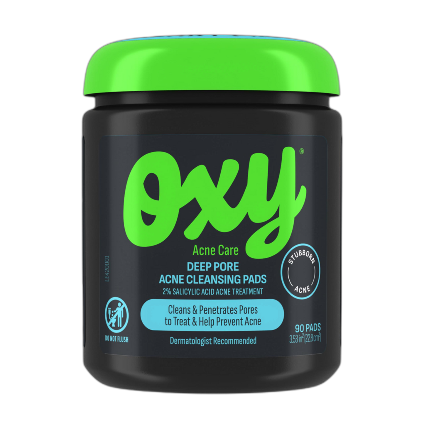 Oxy Deep Pore Acne Facial Cleansing Pads, Maximum Strength 2% Salicylic Acid Stubborn Acne Treatment, Fights Breakouts, Exfoliates, Unclogs Pores, Treats Blackheads, Dermatologist Recommended, 90 Pads