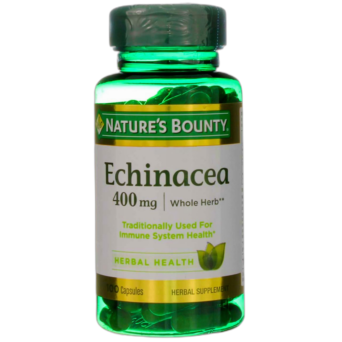 Nature's Bounty Natural Whole Herb Echinacea 400mg, 100 Capsules (Pack of 2)