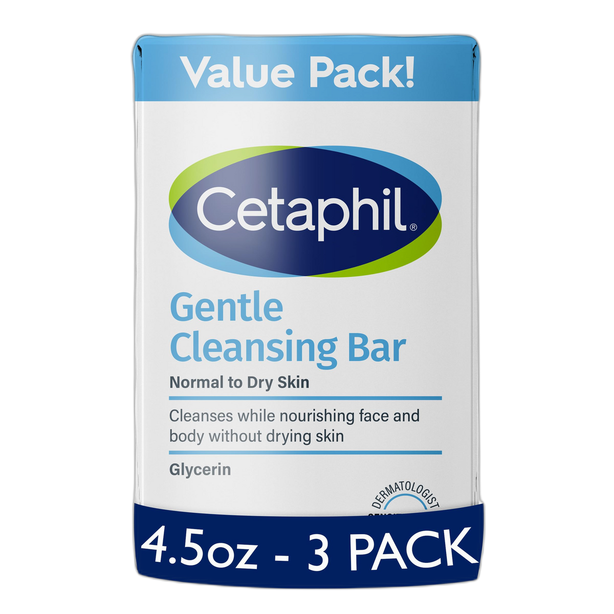 CETAPHIL Gentle Cleansing Bar, 4.5 oz Bar (Pack of 3), Nourishing Cleansing Bar For Dry, Sensitive Skin, Non-Comedogenic, Non-Irritating For Sensitive Skin