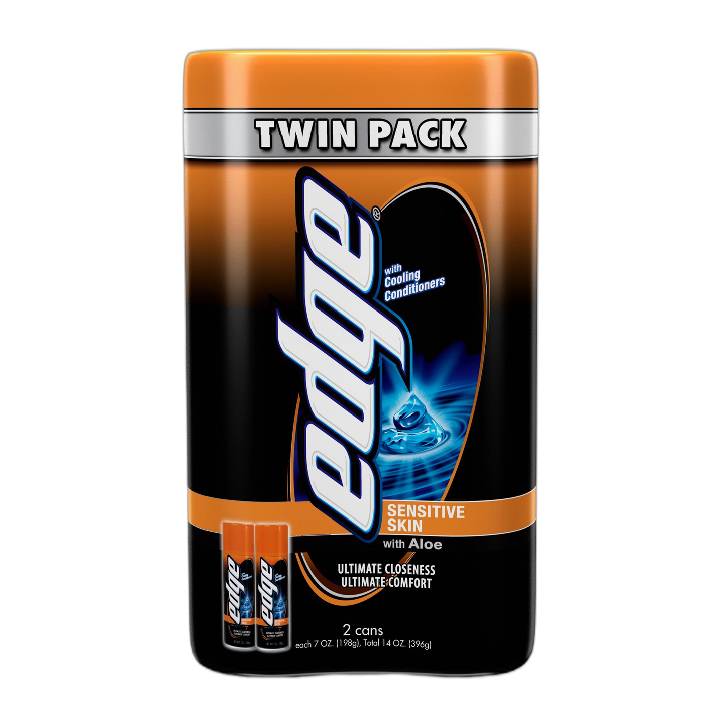 Edge Shave Gel for Men Sensitive Skin Twin Pack - 7 Ounce