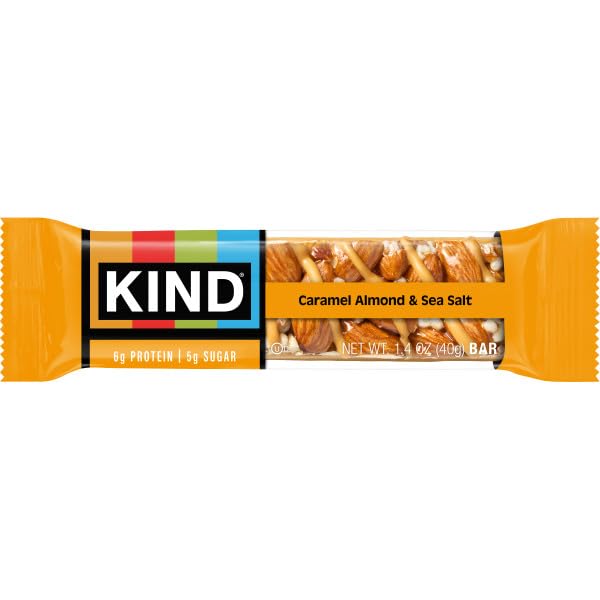 KIND Nut Bars, Caramel Almond & Sea Salt, Healthy Snacks, Gluten Free, Low Sugar, 6g Protein, 6 Count