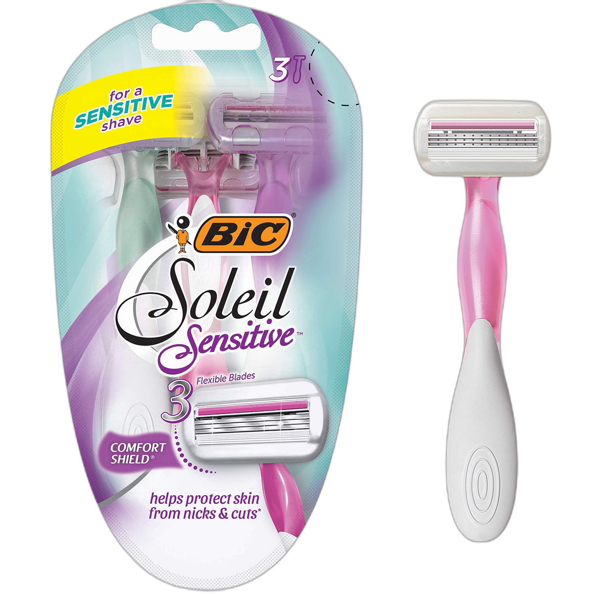 BIC Soleil Glow Razors, 3 Count