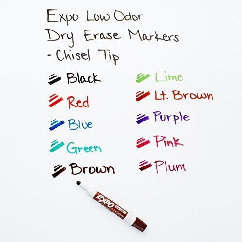 EXPO Low Odor Chisel Tip Dry Erase Markers, Black, (80001) (2 Dozen)