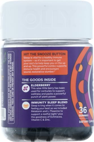 OLLY Sleep Immunity Melatonin Gummy, Vitamin C, Zinc, Echinacea, 3mg Melatonin, Immune and Sleep Support, Berry - 36
