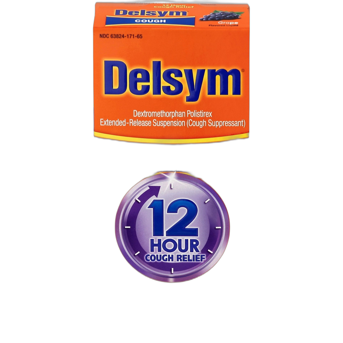 Delsym Adult 12 Hr Cough Relief Liquid, Grape, 5oz