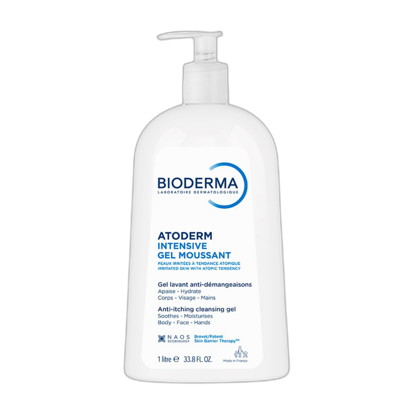 Bioderma Atoderm Intensive Ultra Rich Foaming Gel, Gentle Face and Body Cleanser for Very Dry to Atopic Sensitive Skin, 33.8 Fl Oz