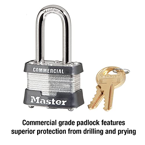 Master Lock 3KALF Outdoor Padlock with Key, 1 Pack,Silver