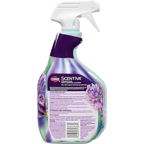 Clorox Scentiva Disinfecting Spray, Lavender & Jasmine, 32 Fl Oz, Pack of 6 (Pack May Vary)
