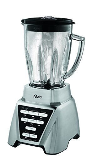 Oster Blender | Pro 1200 with Glass Jar, 24-Ounce Smoothie Cup and Food Processor Attachment, Brushed Nickel - BLSTMB-CBF-000