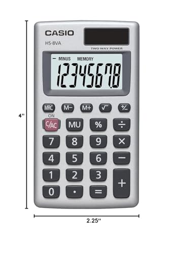 Casio HS-8VA, Solar Powered Standard Function Calculator