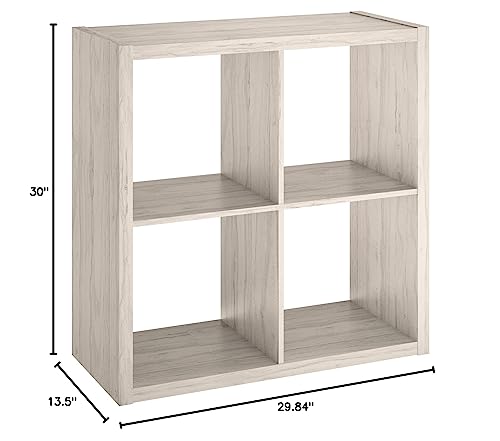 ClosetMaid 4550 Decorative Open Back 4-Cube Storage Organizer, Bleached Walnut