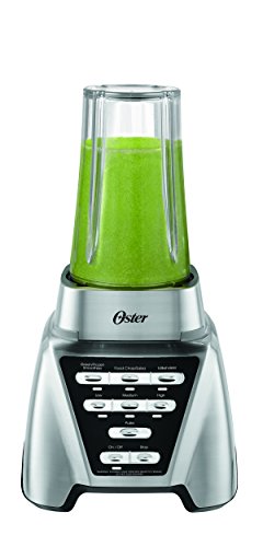 Oster Blender | Pro 1200 with Glass Jar, 24-Ounce Smoothie Cup and Food Processor Attachment, Brushed Nickel - BLSTMB-CBF-000