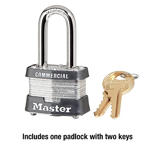 Master Lock 3KALF Outdoor Padlock with Key, 1 Pack,Silver