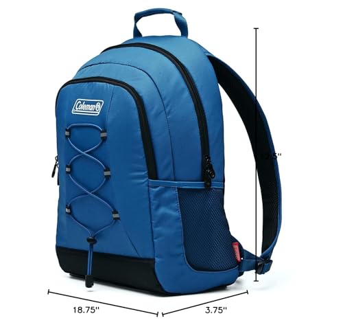 Coleman Chiller Insulated Backpack Cooler, Leakproof 28-Can Backpack Cooler with 12+ Hour Ice Retention, Made with Recycled Materials, Great for Beach, Camping, Hiking, Tailgates, Groceries, & More