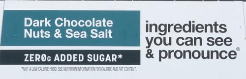 KIND ZERO Added Sugar Bars, Dark Chocolate Nuts and Sea Salt, Keto Friendly Snacks, Gluten Free, 5g Protein, 5 Count