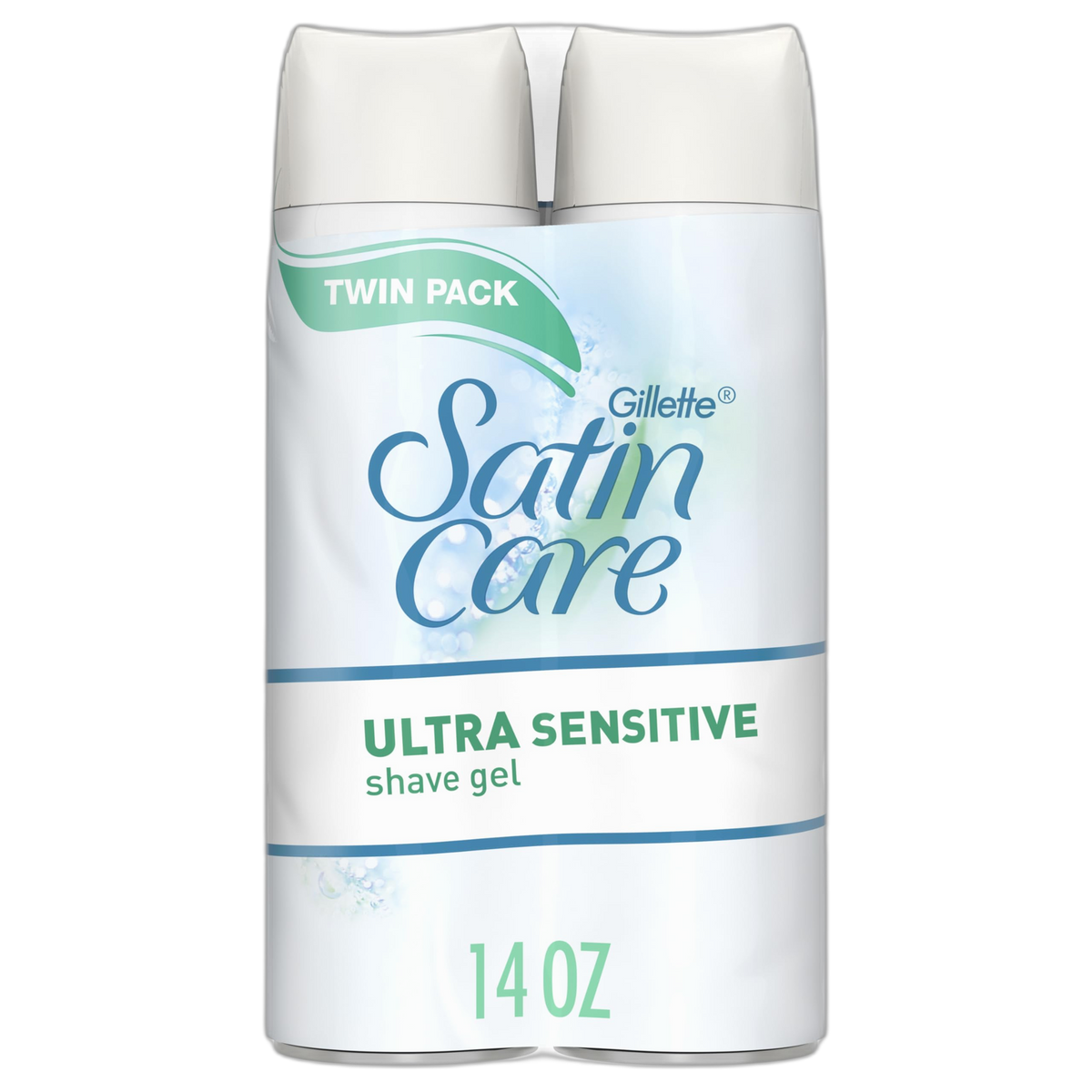 Gillette Satin Care Ultra Sensitive Shave Gel for Women, Pack of 2, 7oz Each, Frangrance Free