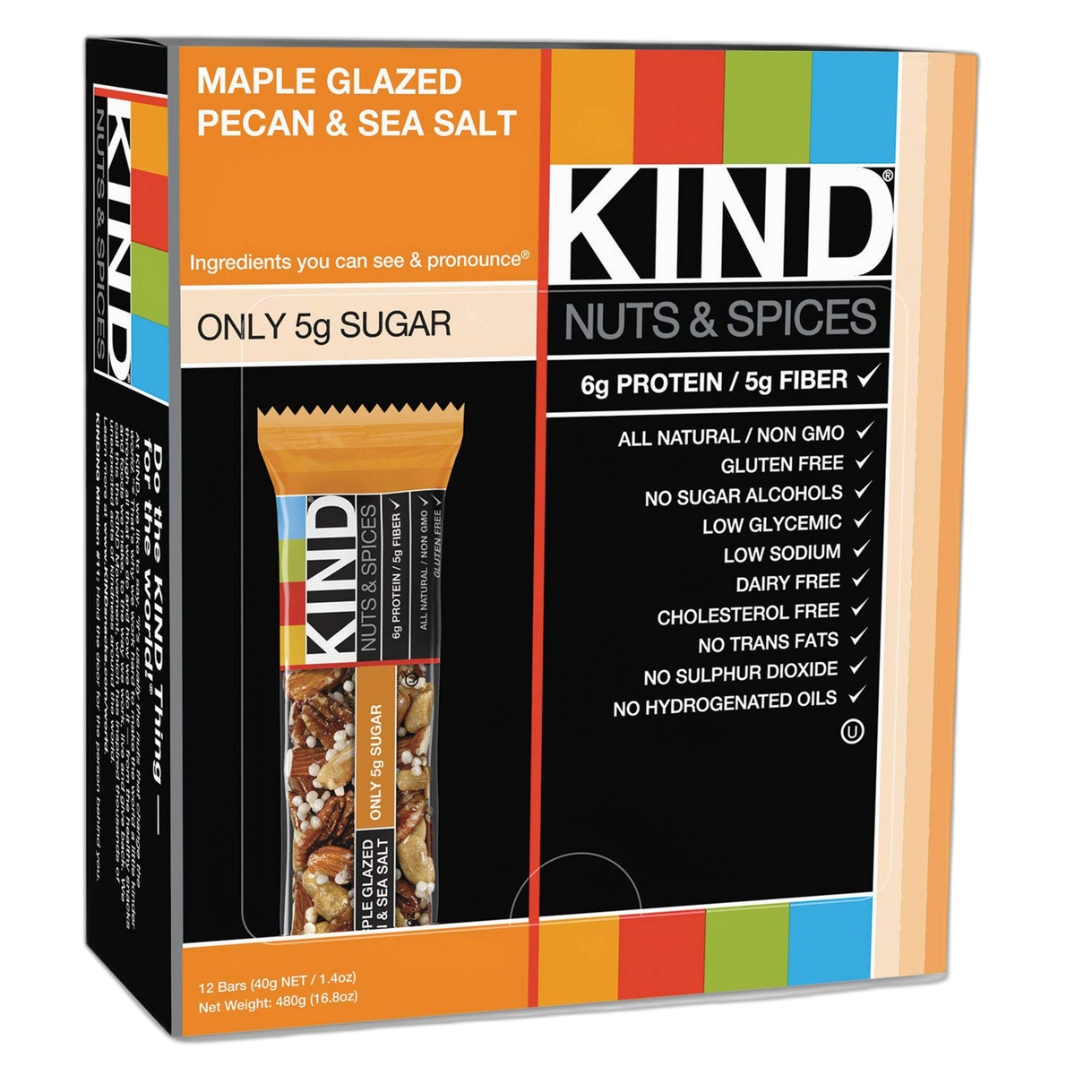 Kind Maple Glazed Pecan and Sea Salt Bar, 1.4 Ounce -- 12 per case.