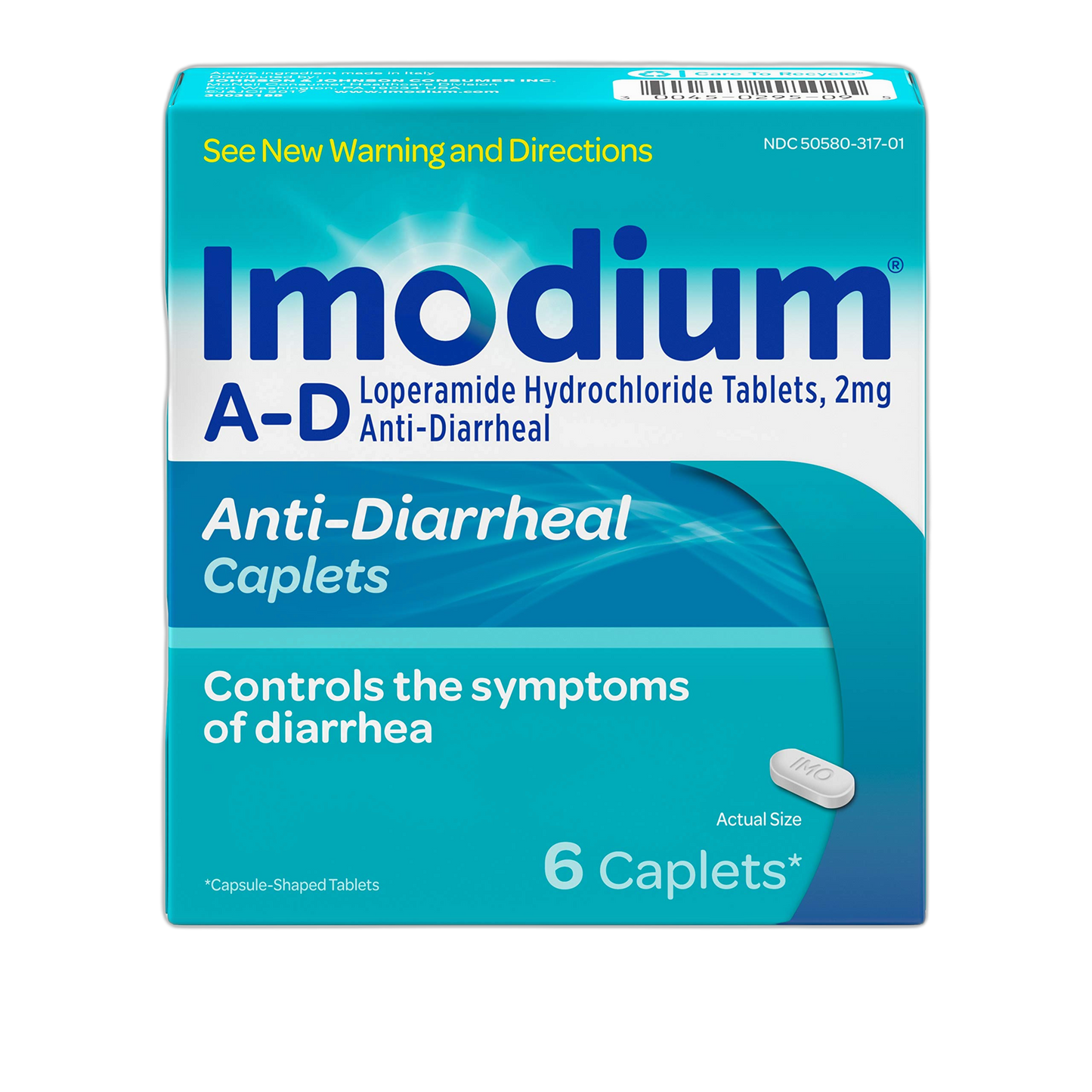Imodium A-D Diarrhea Relief Caplets, Loperamide HCl Anti-Diarrheal Medicine, 6 ct.
