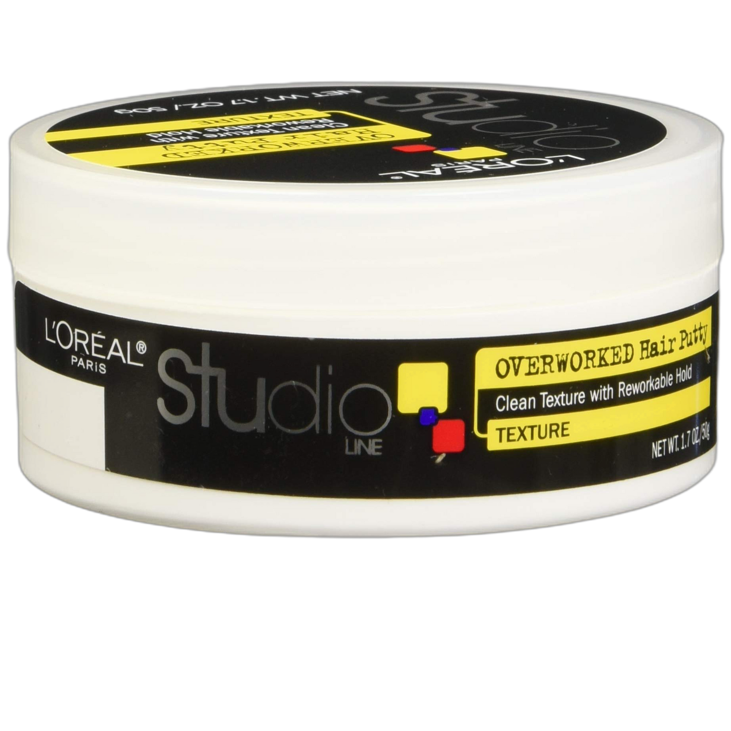 L'Oreal Paris Studio Line Overworked Hair Putty, 1.7 Ounce (Pack of 4)