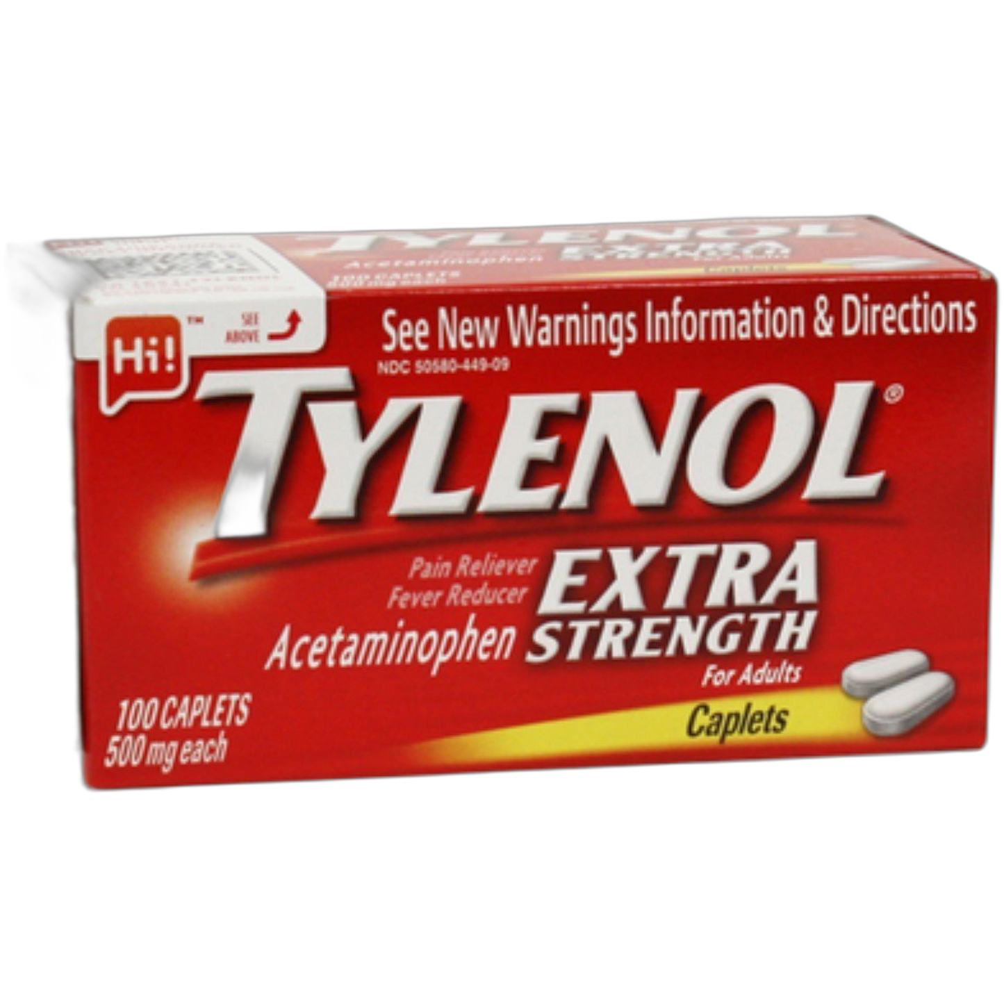 Tylenol Extra Strength Acetaminophen, 500 mg Caplets, 100 Count