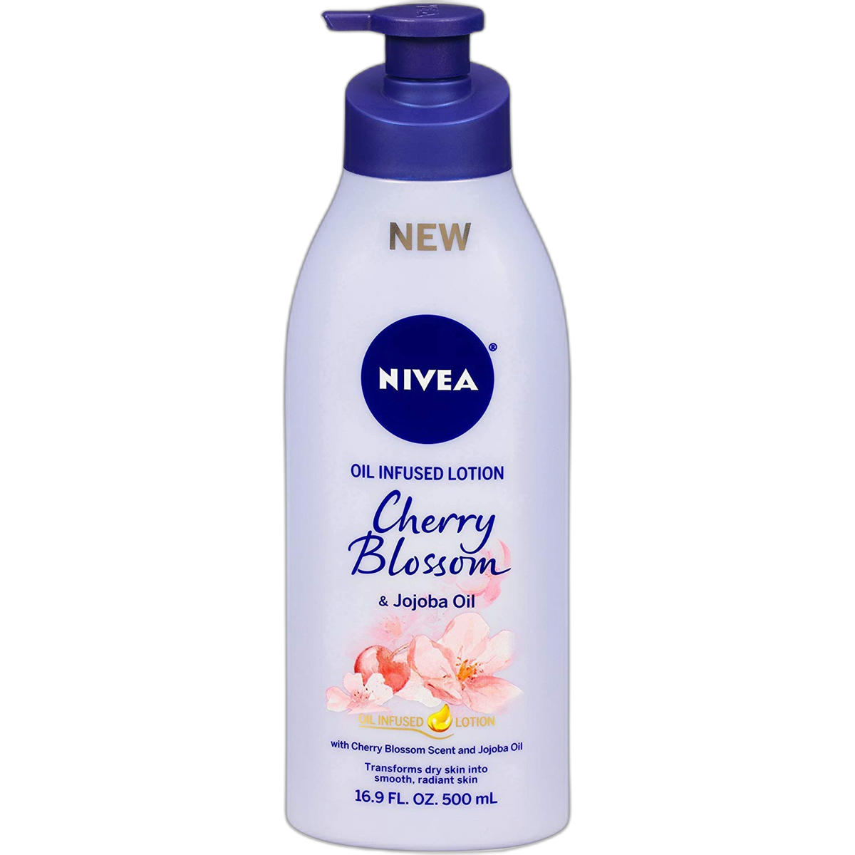 Nivea Lotion Oil-Infused Cherry/Jojoba Oil 16.9 Ounce Pump (500ml) (6 Pack)