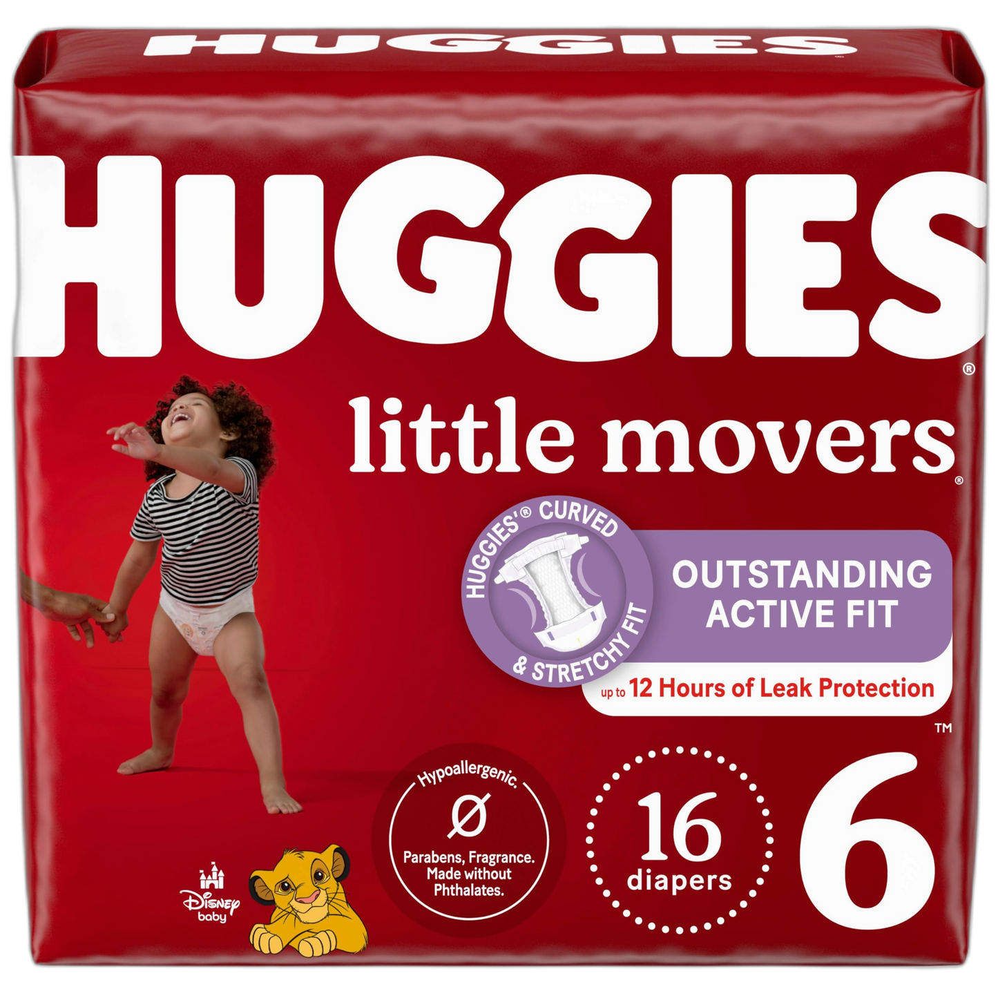Huggies Size 6 Diapers, Little Movers Baby Diapers, Size 6 (35+ lbs), 16 Count
