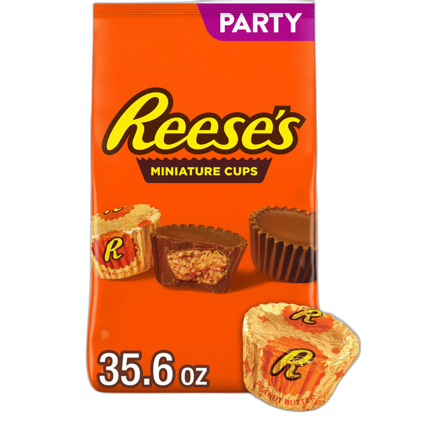 REESE'S Miniatures Milk Chocolate Peanut Butter Cups, Candy Party Pack, 35.6 oz