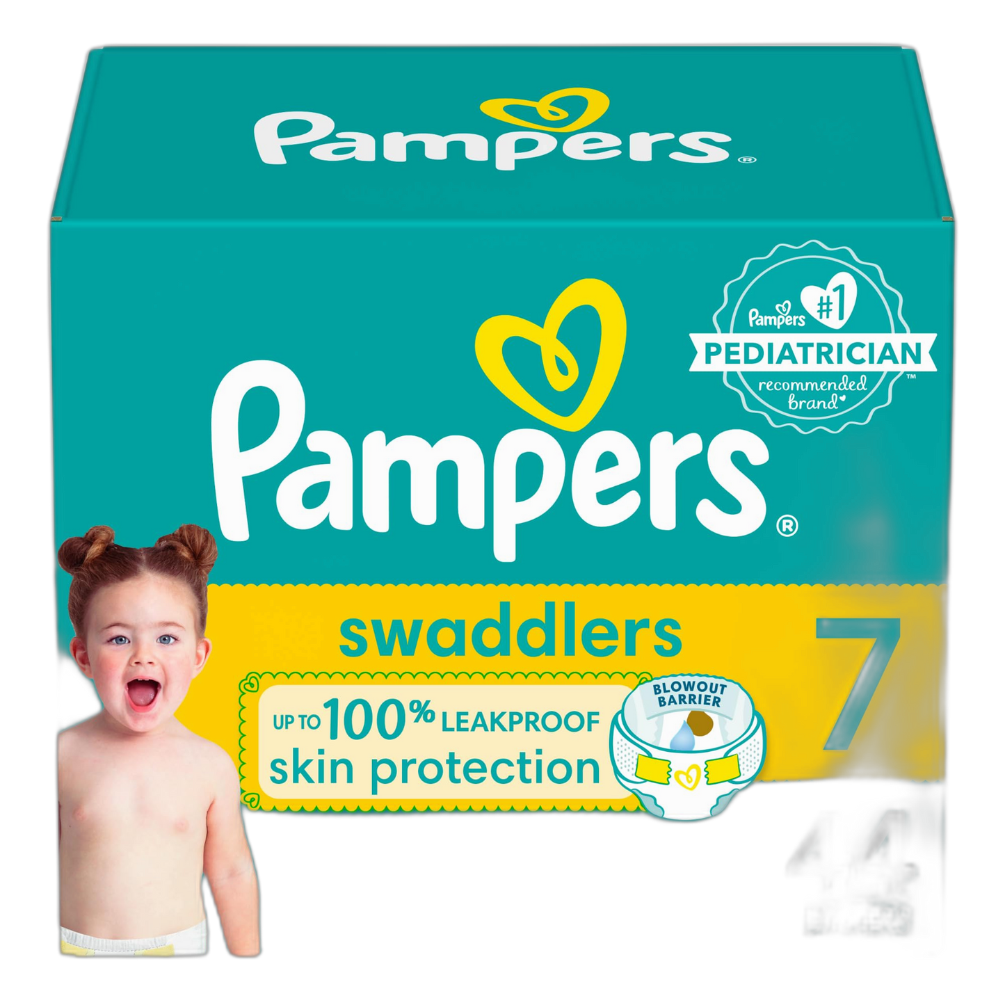 Pampers Baby Diapers - Swaddlers - Size 7, 44 Count, Ultra Absorbent Disposable Infant Diaper