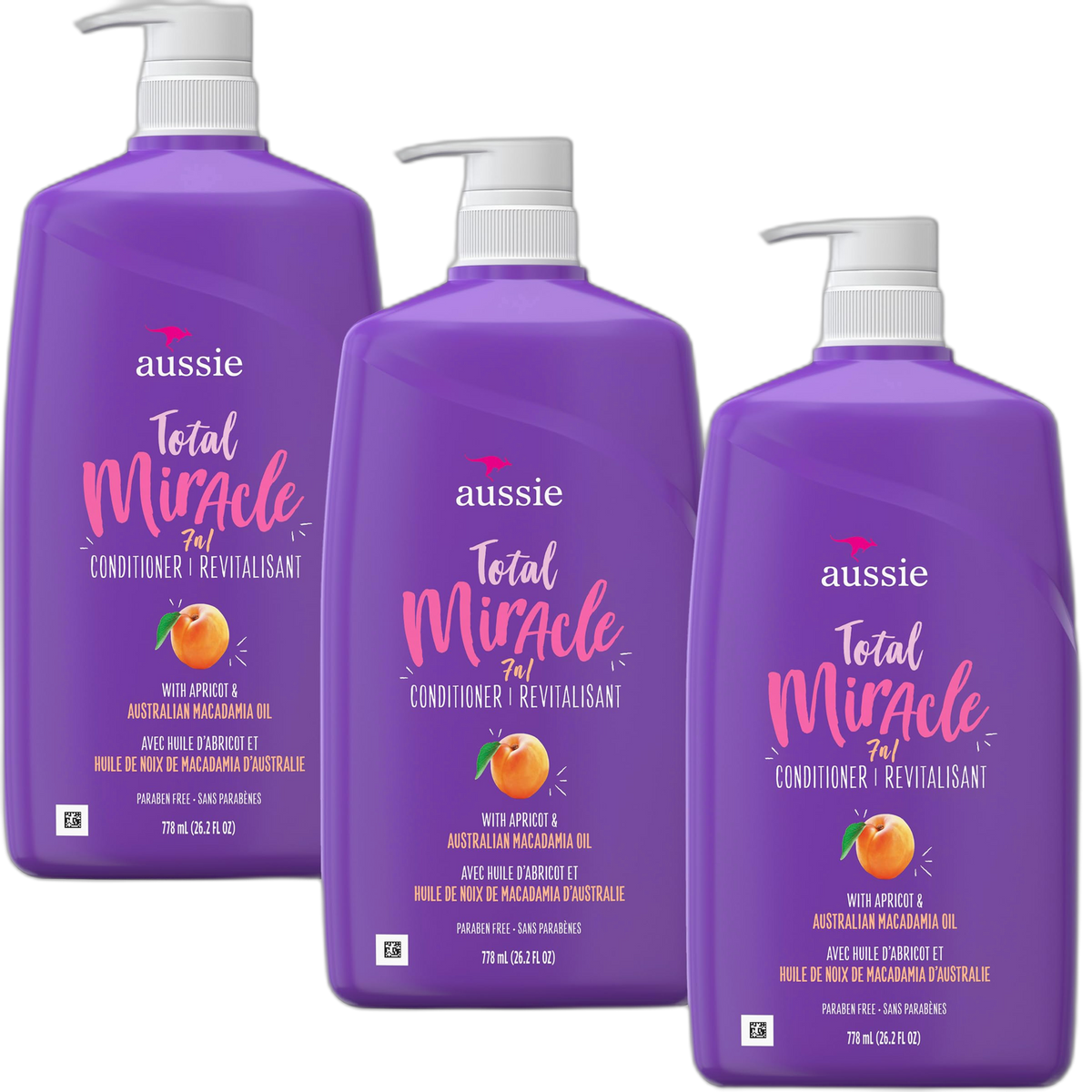 Aussie Conditioner Miracle Moist 26.2 Ounce Pump (778ml) (3 Pack)