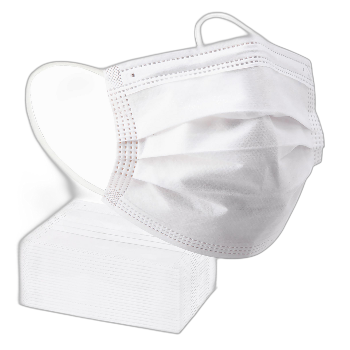 Borje White Disposable Face Masks 100 Pcs White Face Mask 3 Ply Protection Masks