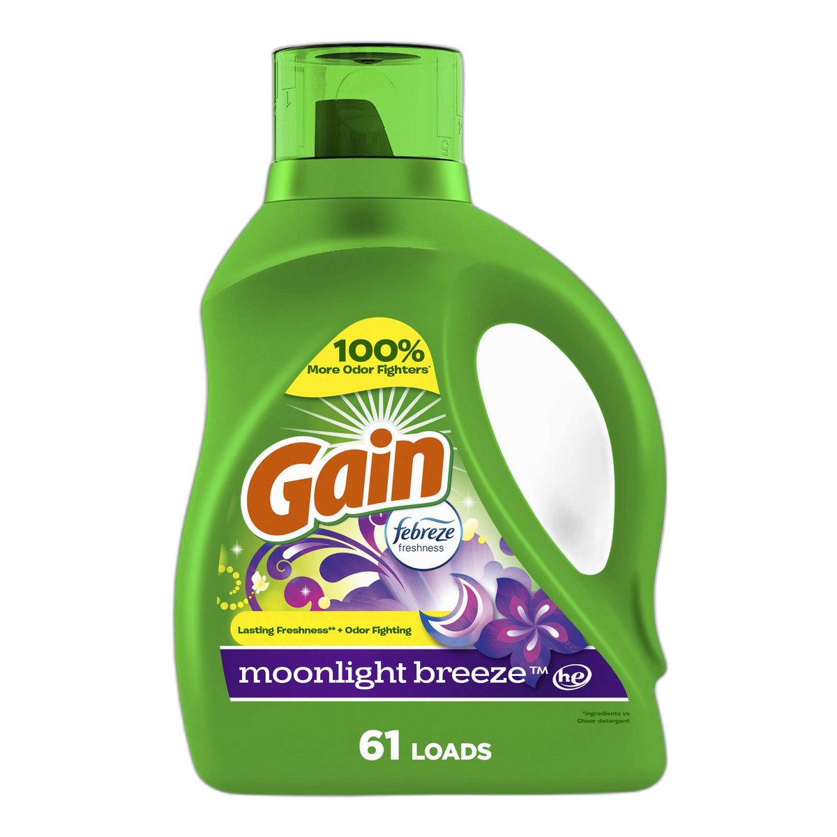 Gain + Aroma Boost Liquid Laundry Detergent, Moonlight Breeze Scent, 61 Loads, 88 fl oz, HE Compatible