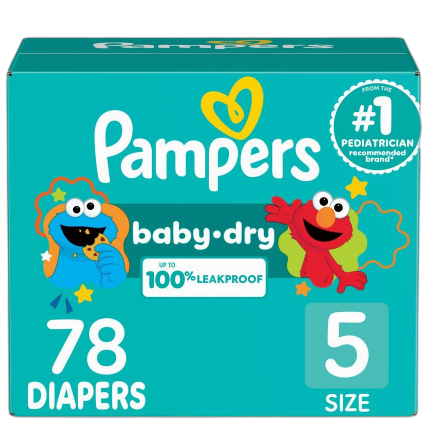 Pampers Diapers - Baby Dry - Size 5, 78 Count, Absorbent Disposable Infant Diaper (Packaging May Vary)