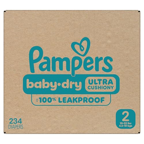 Pampers Diapers - Baby Dry - Size 2, 234 Count, Absorbent Disposable Infant Diaper (Packaging May Vary)