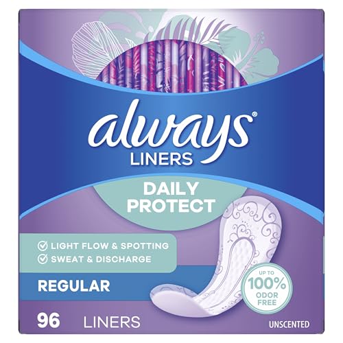 Always Daily Protect Liners, Regular Length, Unscented, 96 Count