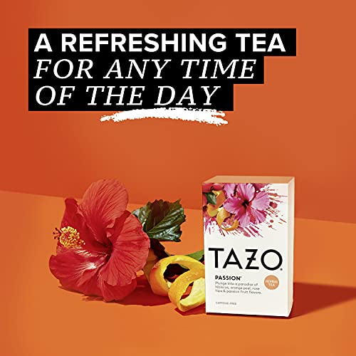 TAZO Tea Bags, Iced or Hot, Passion Herbal Tea, 20 Tea Bags (Pack of 6)