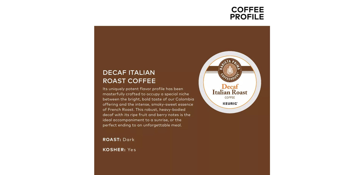 Keurig Barista Prima Coffeehouse Decaf Italian Roast Coffee K-Cups (48-Count)