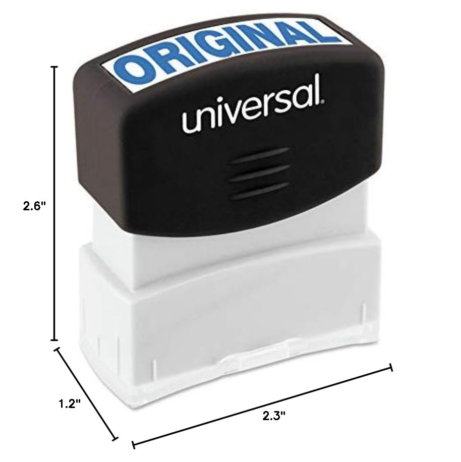 Universal UNV10060 Pre-Inked Original Message Stamp - Blue Ink