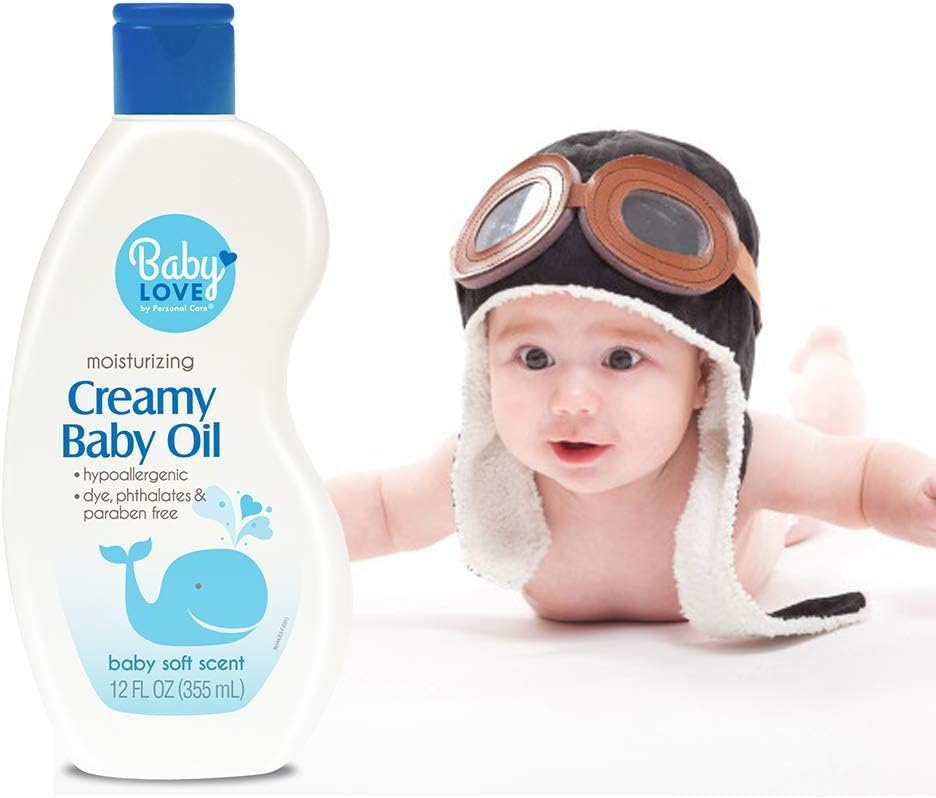 personal care Moisturizing Creamy Baby Oil, Hypoallergenic,12 oz Pack of 3