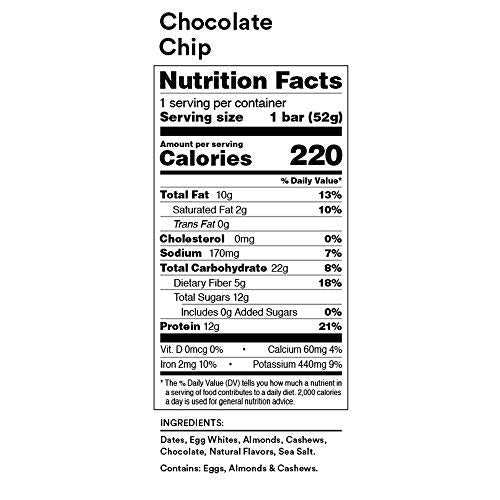RXBAR Chocolate Chip, Protein Bar, Gluten Free, (24 Bars)