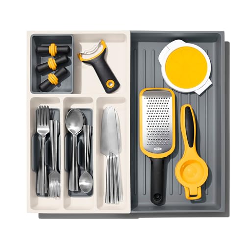 OXO Good Grips Kitchen Drawer, Expandable Utensil Organizer, White