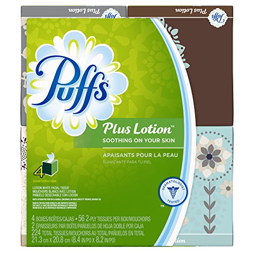 Puffs Plus Lotion Facial Tissues,4 count,pack of 6
