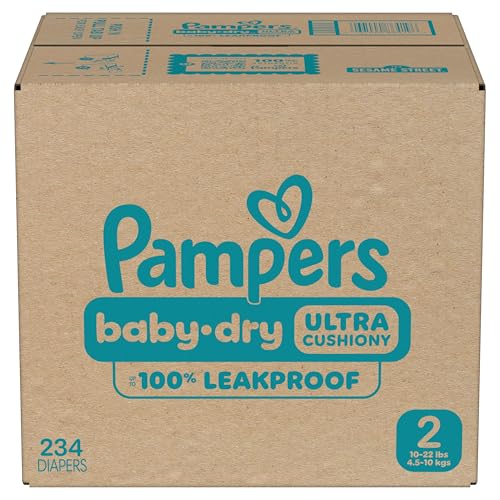 Pampers Diapers - Baby Dry - Size 2, 234 Count, Absorbent Disposable Infant Diaper (Packaging May Vary)
