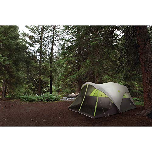 Coleman Steel Creek 6-Person Tent with Screened Porch & Integrated Rainfly, Weatherproof Tent with Screen Room Sets Up in Minutes, Fits Queen-Size Airbed