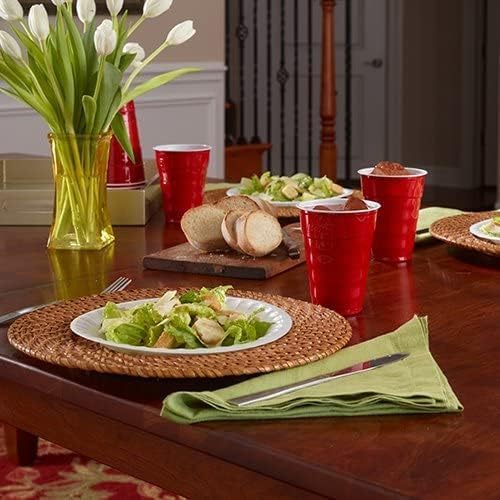 Hefty Easy Grip Disposable Plastic Cold Cups, Red, 18 Ounce, 50 Count (Pack of 8)