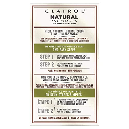 Clairol Natural Instincts Semi-Permanent Hair Dye for Men, M11 Medium Brown Hair Color, Pack of 3