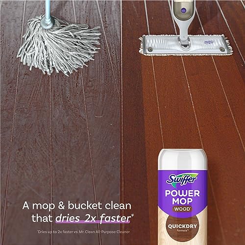 Swiffer PowerMop Wood Mopping Pad Refills for Floor Cleaning, 8 count